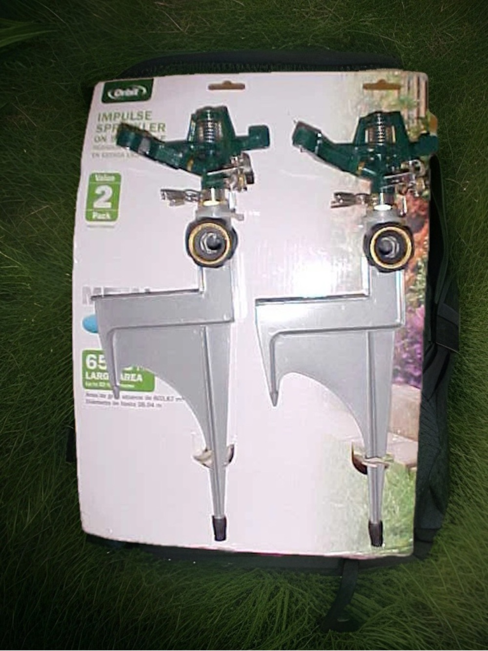2-pack ORBIT Impulse Lawn Sprinklers 6500 sq ft area 56355-03, 1113 NEW